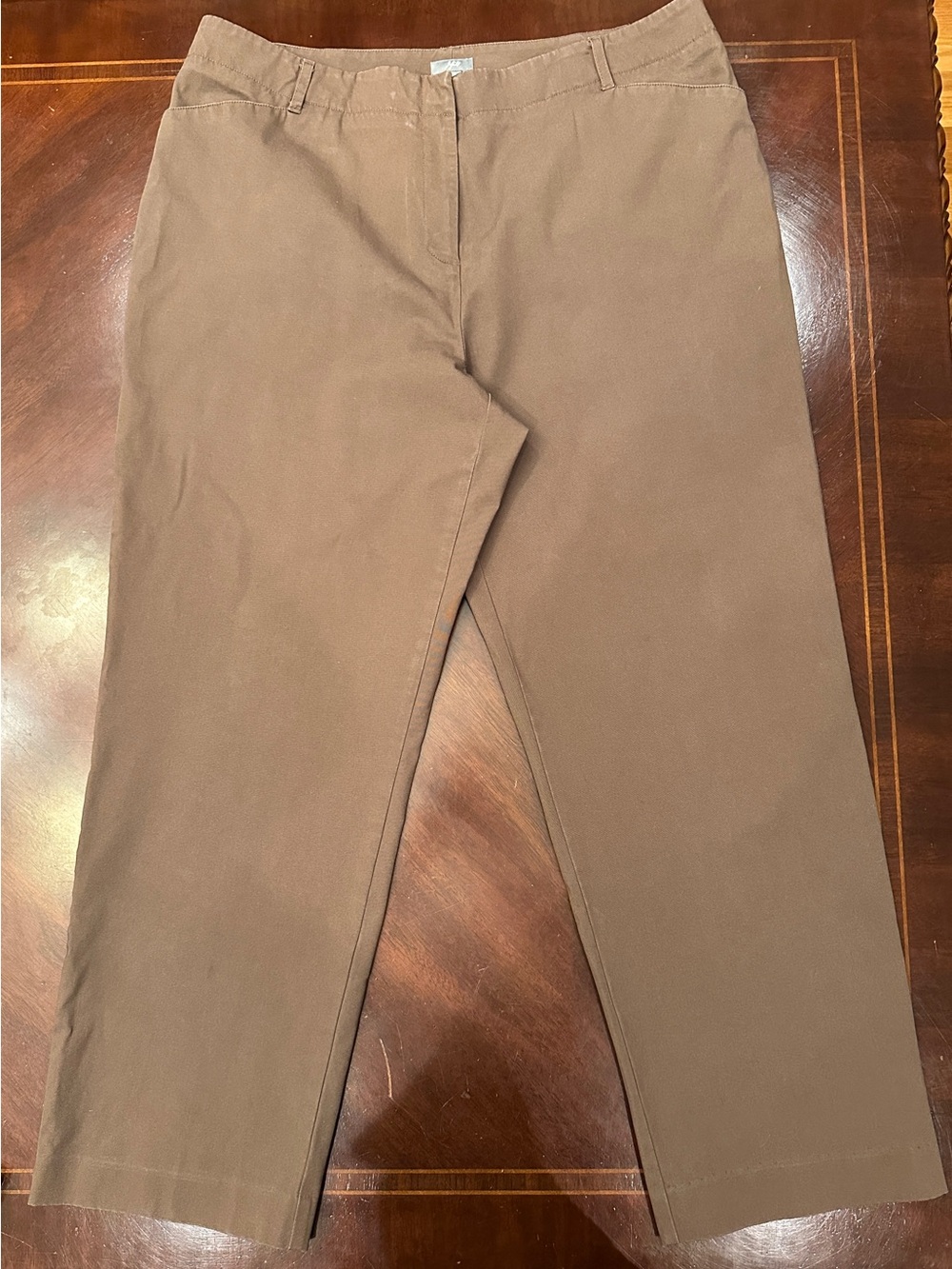 J. Jill Straight-Leg Chinos in an Autumn Brown, Cotton Blend, Size 16P